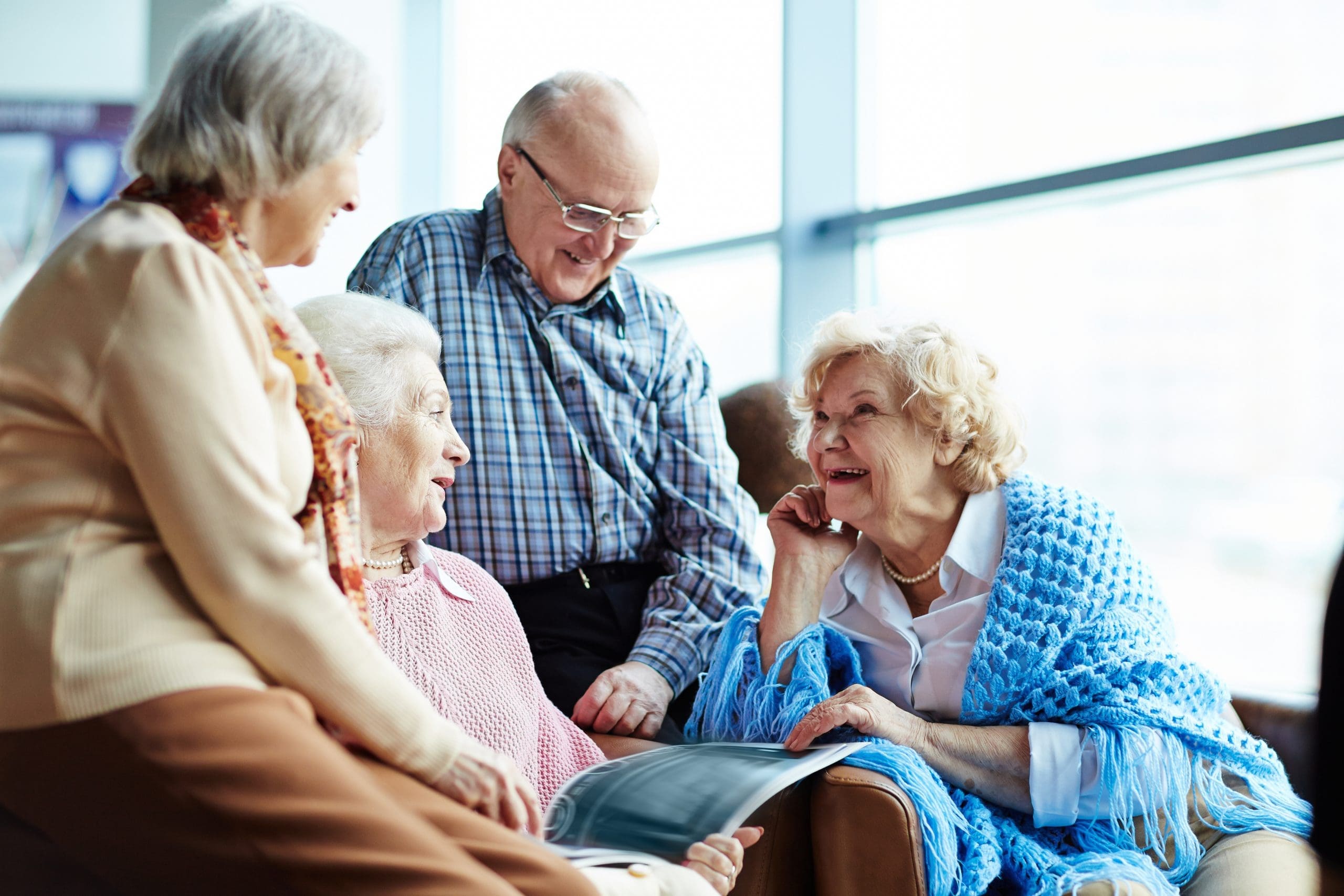 Group of senior friends chatting